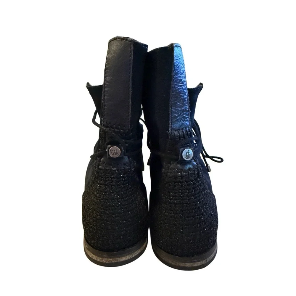 The Sak Jada Black Studded Leather Moto Ankle Boots Boho Punk Festival NWT 9 NEW